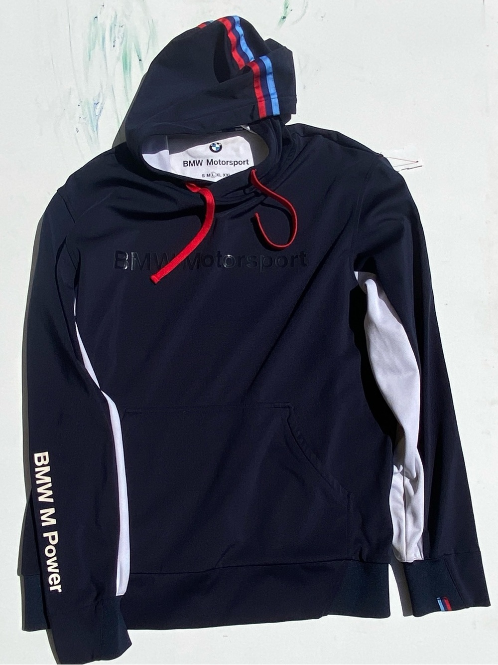 Men's Blue BMW Hooded Jacket with Red Accents